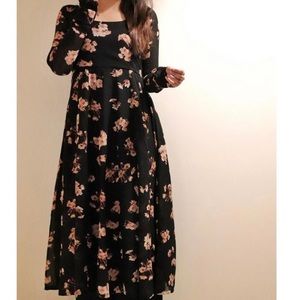 Black floral Long kurta